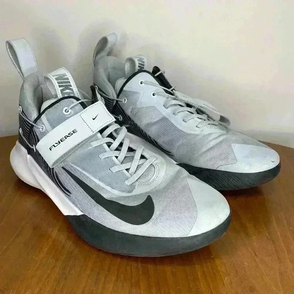 Nike Precision 4 FlyEase Gray White Black Men's Size 12.5 W - Picture 1 of 8